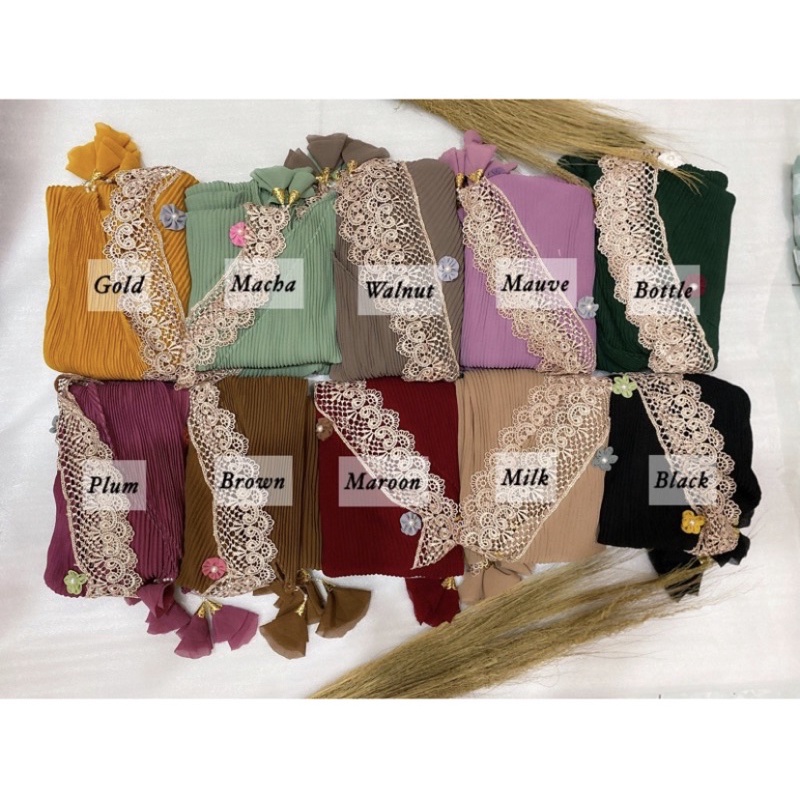 HIJAB SEGIEMPAT PLISKET NAGITA ORY KERUDUNGNAJWA SIZE LEBAR/JILBAB SEGIEMPAT PLISKET NAGITA RENDA SIZE LEBAR-4