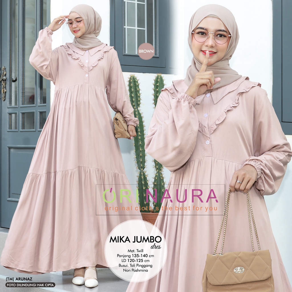 MIKA JUMBO DRESS ORINAURA GAMIS JUMBO RAYON TWILL
