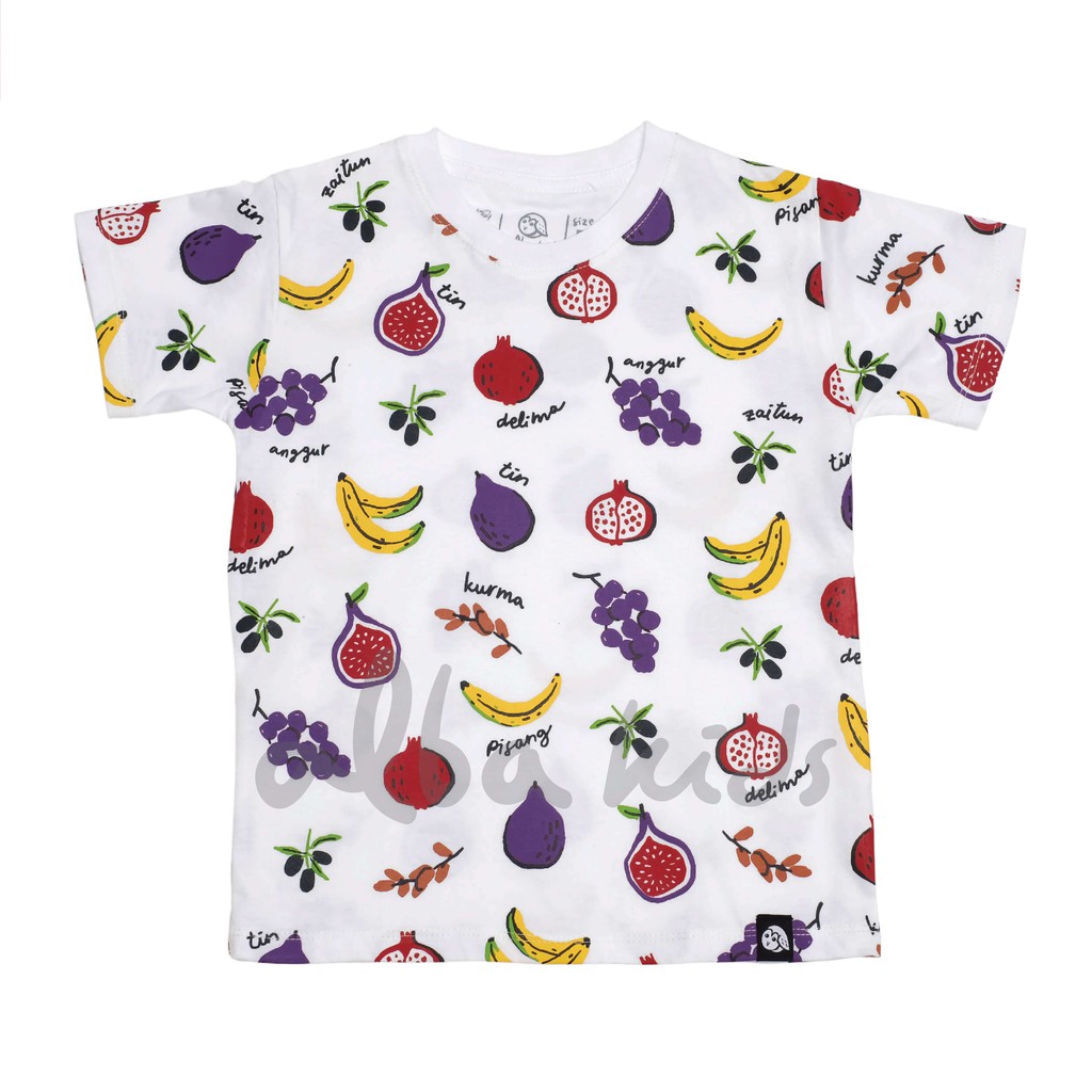Kaos Buah di dalam Al-Quran Alba Kids | Koas Edukasi | Kaos Anak Laki-laki | Kaos Islami | Kaos