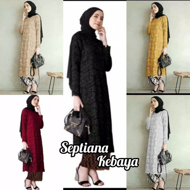 Baju Kebaya Di Jamin Real Pict Brokat Corneli Brokat Kurung Bronik Tunik (Atasan Aja) H0H3 Keren Tre