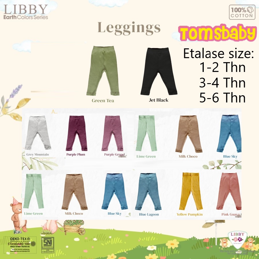 [1-6 Tahun] LIBBY (1pcs/pack) Earth Colors Legging 1-6 Tahun