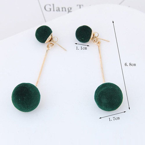 LRC Anting Tusuk Sweet Double Fuzzy Balls Pendant Decorated Pure A4770X