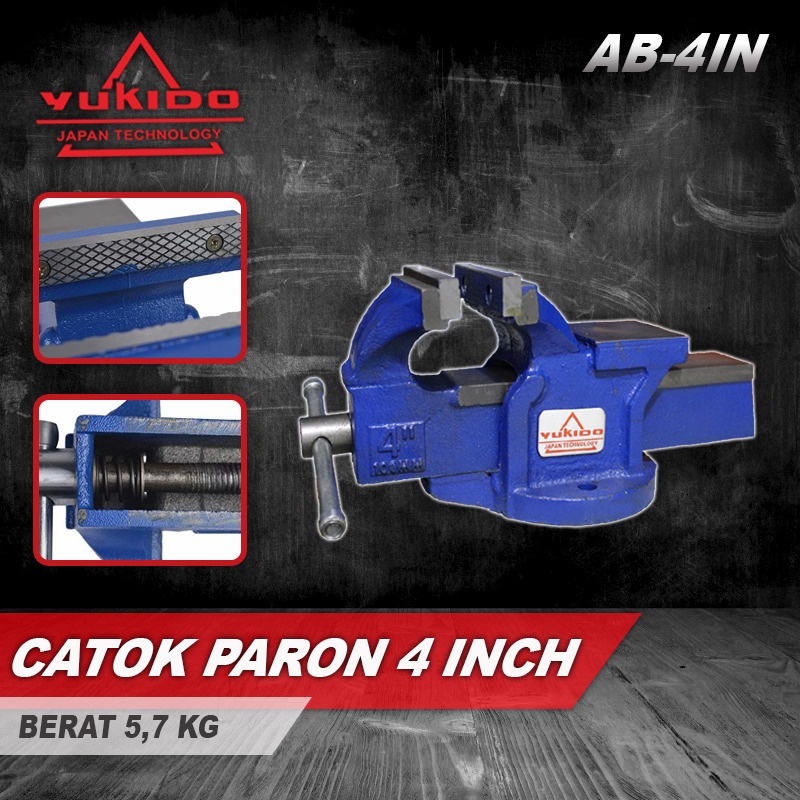 Ragum Catok Paron Tanggem Catok Meja 4&quot; 4 In Inchi Alat Jepit Serbaguna YUKIDO