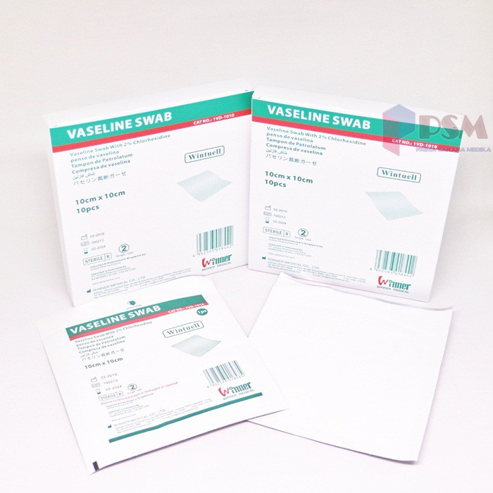 Vaseline Swab 10x10cm / Wintuell sejenis Lomatuell Sofratuelle Daryanttulle