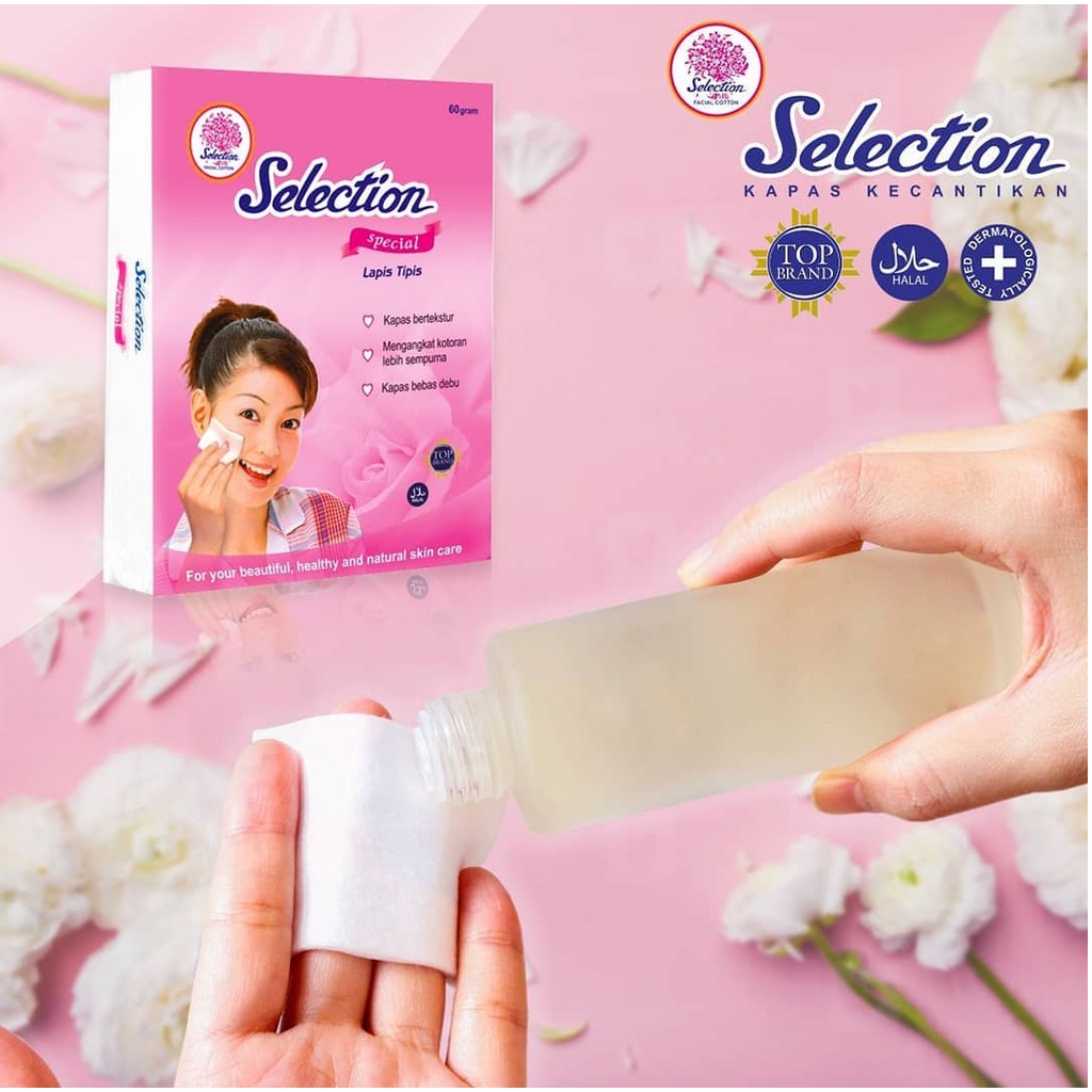 ⭐BAGUS⭐ SELECTION Facial Cotton 35gr / 50gr / 75gr / Special Tipis / Special Tebal | Kapas