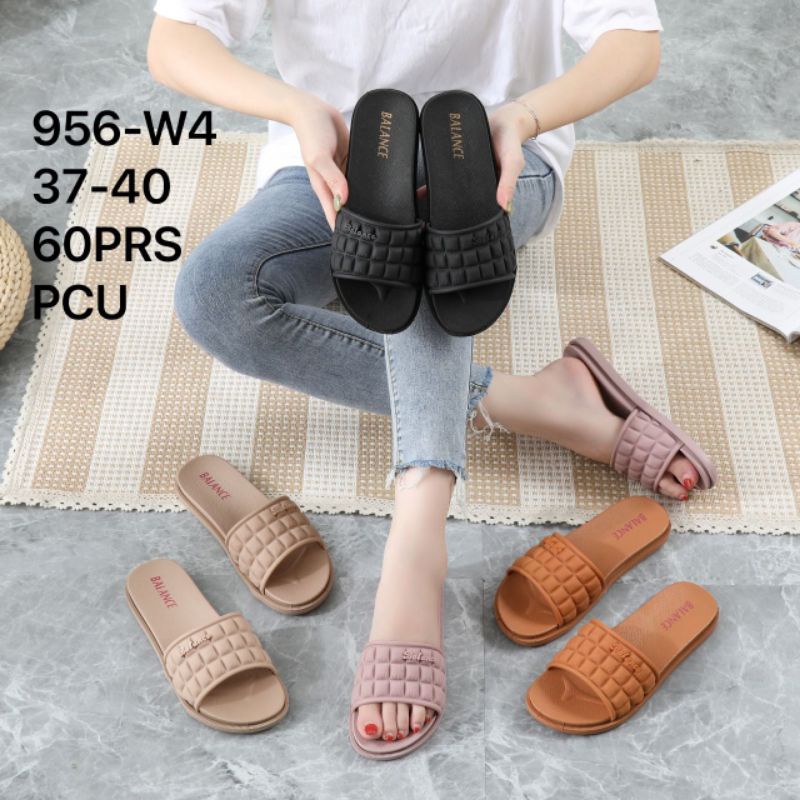 sandal balance 956-4w selop kotak - sandal jelly wanita