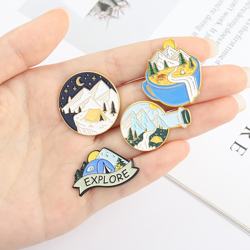 Bros Pin Iandscape 6 Model Untuk Hadiah Teman