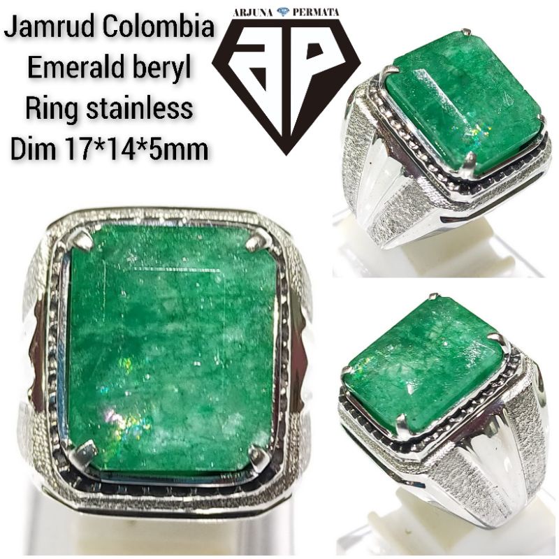 cincin batu permata Jamrud Colombia emerald beryl