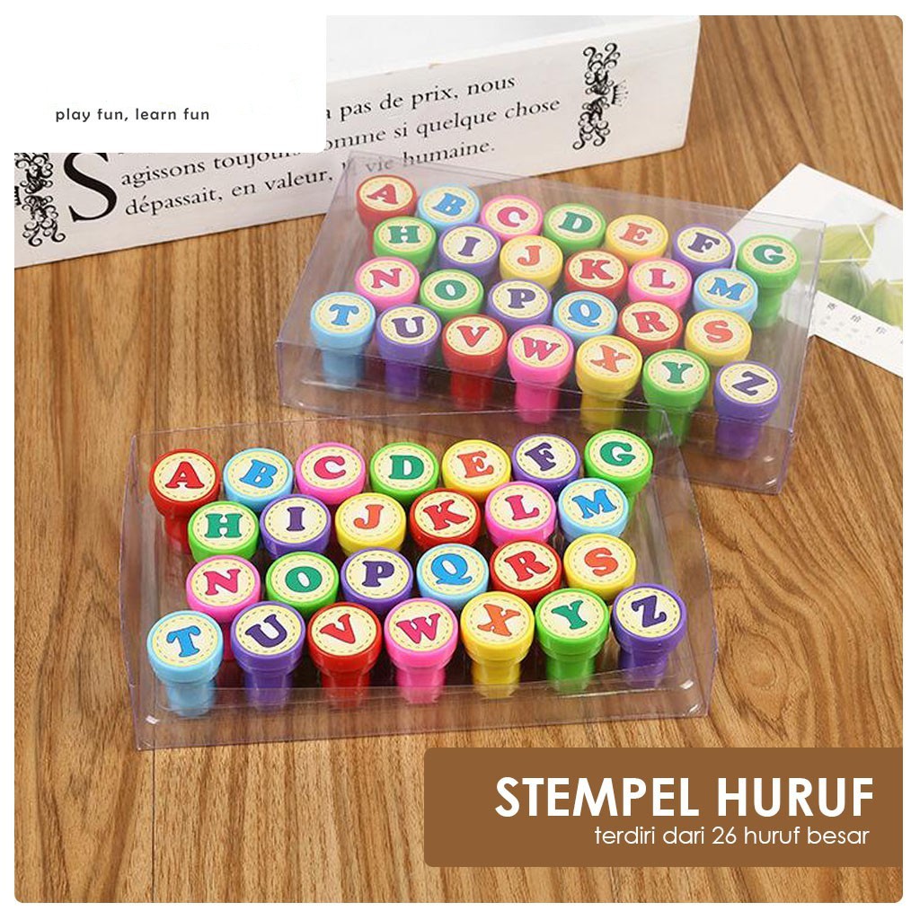 

KC Baby - Mainan Stampel Anak / Stempel Abc / Stempel Huruf Besar 26 Pcs / Alphabet Stamp ABC