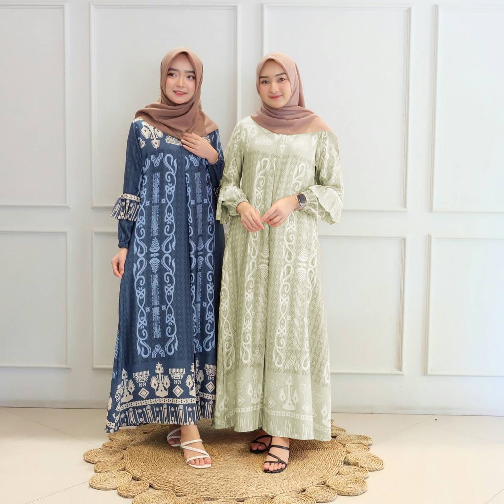 RB GAMIS PESTA Kia Maxi motif  Fashion Wanita Muslimah Dress Trendy-5