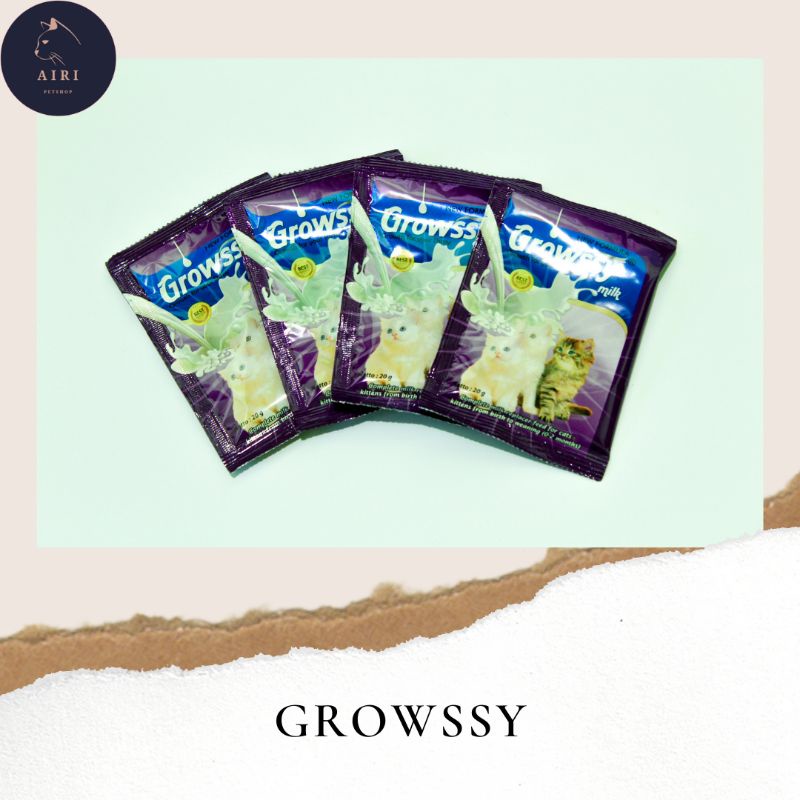 Susu Kucing Growssy Milk 20 gr/Sachet untuk Kitten (0-2 bulan)