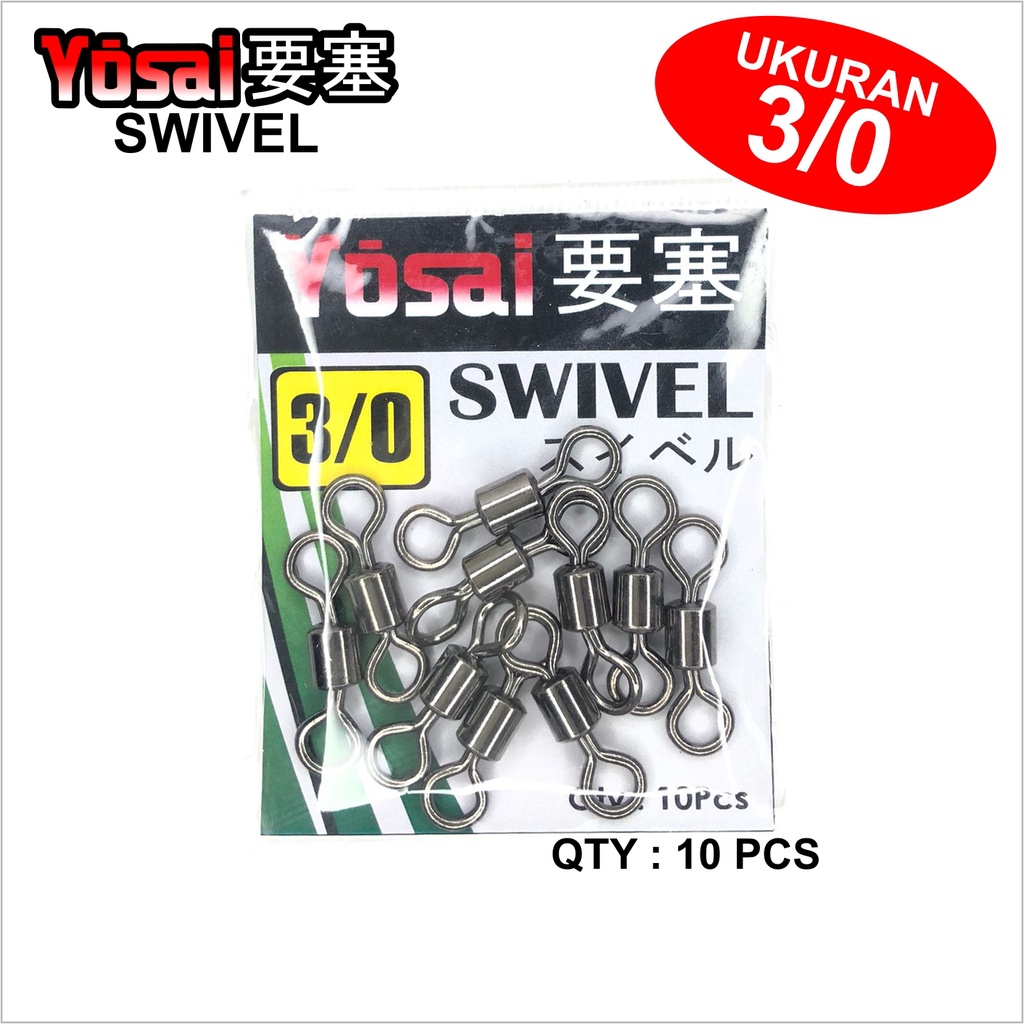 Rolling Swivel Kuat Kili-kili Anting No  1/0 - 2/0 - 3/0 - 4/0 Kail Pancing Hook swipel