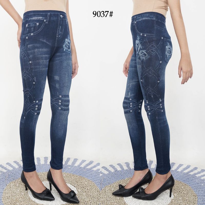 NEW LEGGING IMPORT MOTIF JEANS 9037#LEGGING IMPORT MURAH