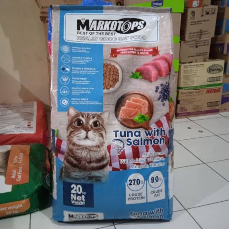 Makanan Kucing Markotops Tuna & Salmon Adult 20 Kg- Makanan Kucing Markotops Cat Food Catfood