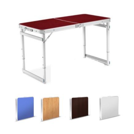 Meja Lipat Koper / Meja Camping / Meja Portable Aluminium HPL raida