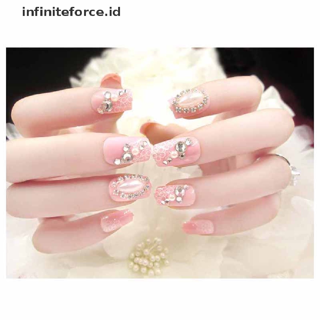 Infiniteforce.id 24pcs Kuku Palsu 3d Untuk Pengantin Wanita