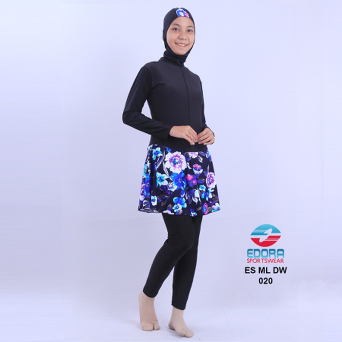 #Baju Renang Wanita Baju Renang Muslimah Dewasa ES-ML-DW Rok Bunga