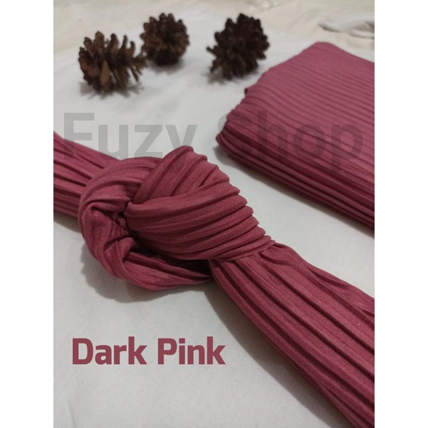 Hijab Kerudung Pashmina Plisket Warna Dark Pink Murah