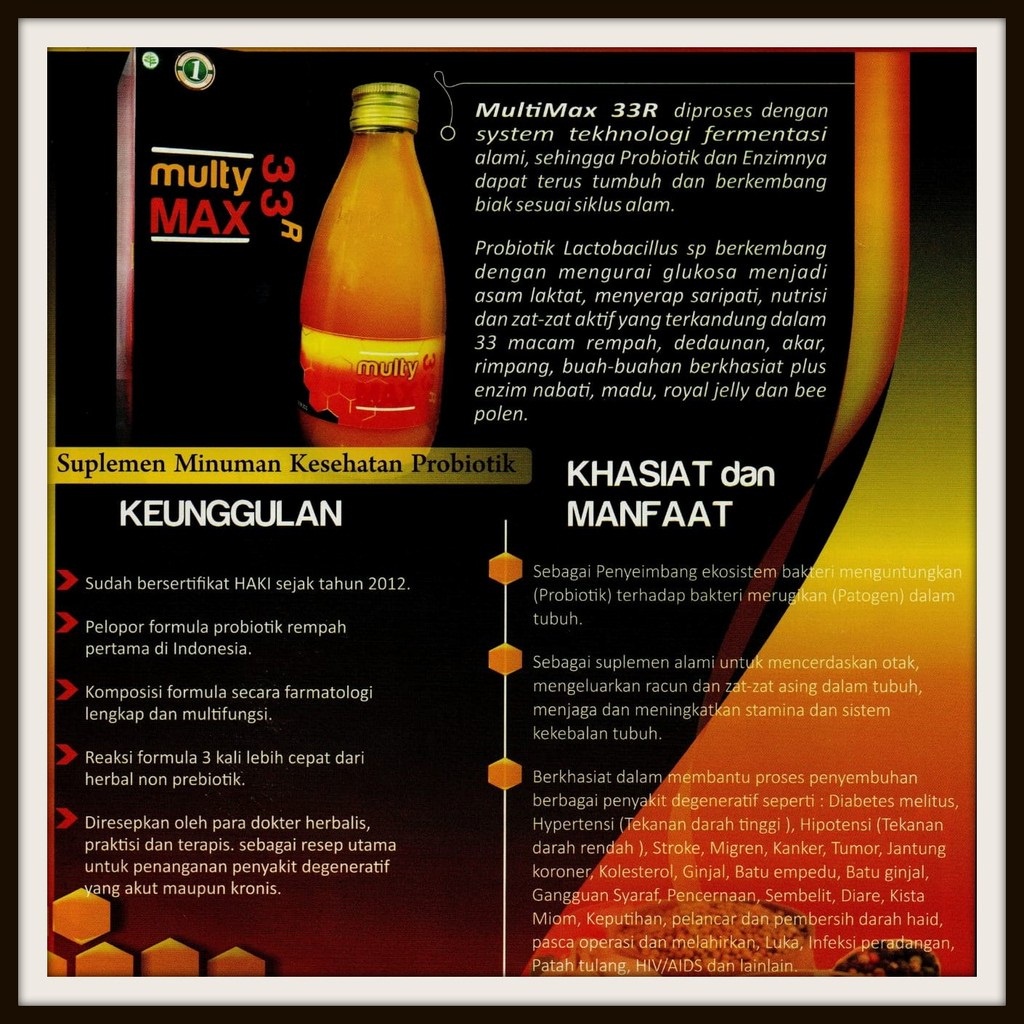 MULTYMAX 33R Minuman Suplemen Kesehatan dari 33 Macam Rempah Alami