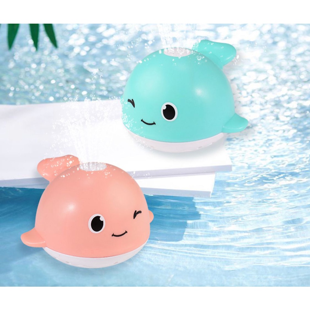 Mainan Mandi Anak LIGHT SPOUTING WHALE Boneka Paus Air Mancur Bathtub