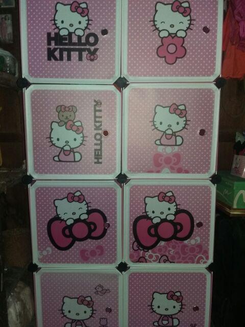 6kg Lemari Rak Gantung Portable 8 Pintu 2x4 Serbaguna Karakter Doraemon Hello Kitty