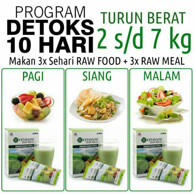 Makanan Detox / Detoks Vitayang Rawmeal 48 Jenis Tumbuhan Makanan Mental Raw Meal KK Indonesia Korea