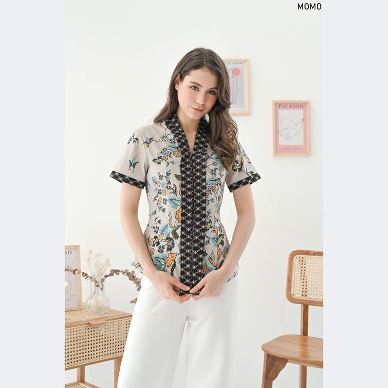 Evercloth Momo / Aury - Baju Batik Wanita / Kebaya Batik Couple Modern Set / Atasan Batik Wanita