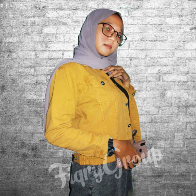 JAKET JEANS CROP GIRLS REPUBLIC