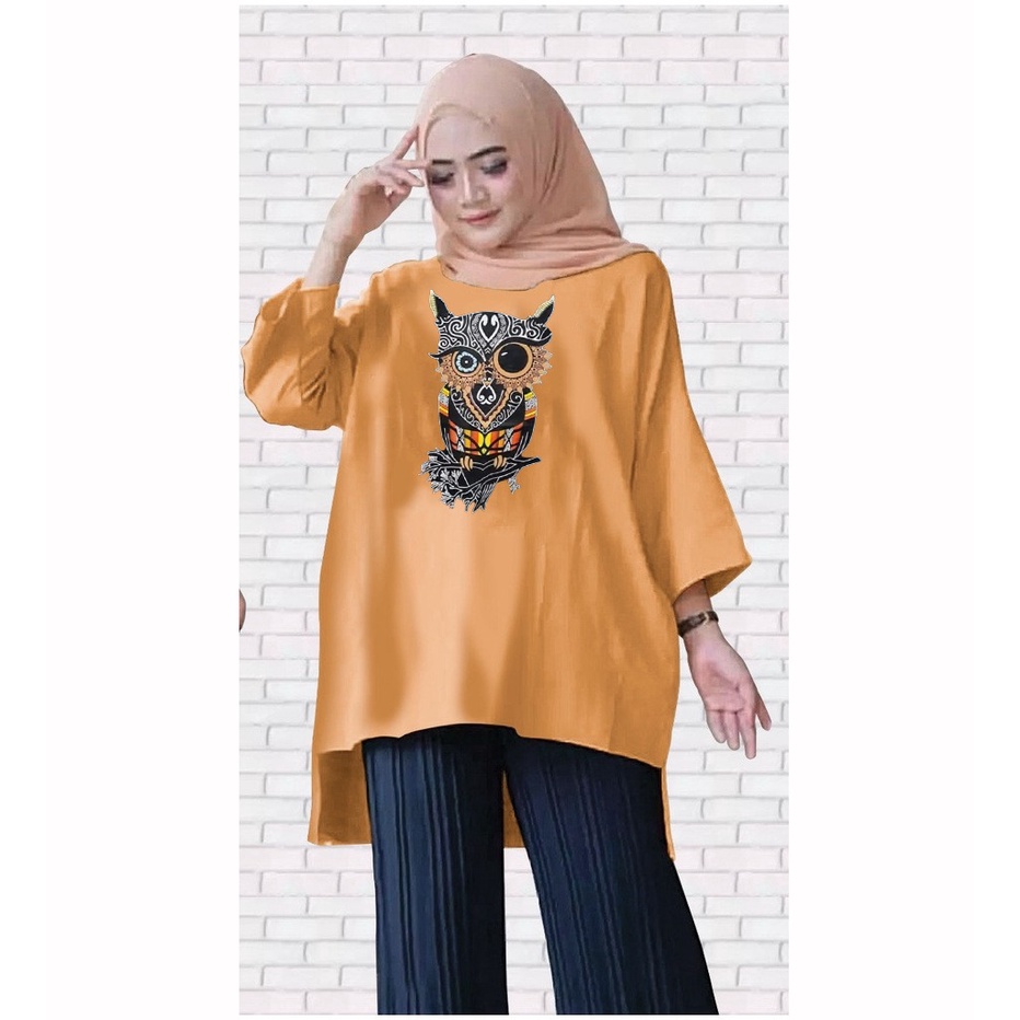 Tunik Jumbo OWL Burung Hantu 03 / Atasan Wanita XL,XXL