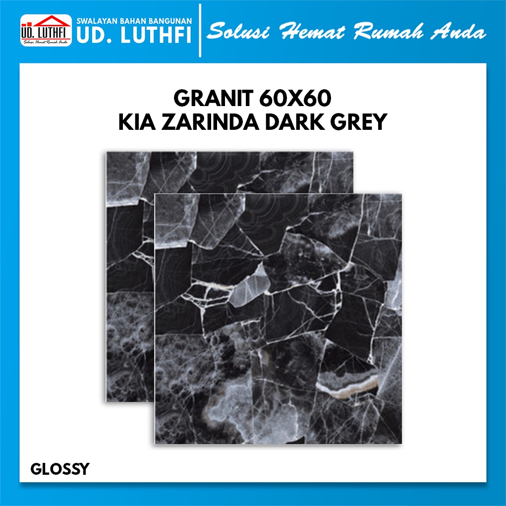 Granit Lantai & Dinding 60x60 KIA Zarinda Dark Grey