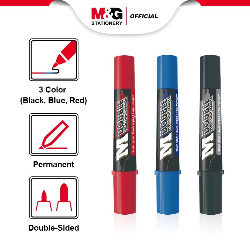 

M&G Spidol Permanent Dua Sisi/ waterproof/Tahan lama/Marker Double sided permanent