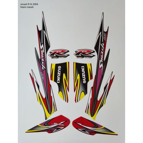 STRIPING SMASH R 2004 HITAM MERAH