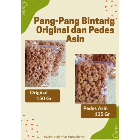 

Pang_pang Bintang Original, Pang_pange wong Purwokerto, Oleh-oleh khas(Original 150 Gram,Pedes 125 Gram)