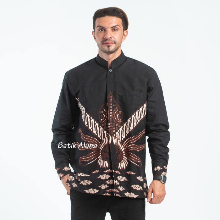 Batik Pria Koko Kemeja Batik Trendi Batik Sholat Ibadah Batik Kantor Lengan Panjang Lapis Furing Ker