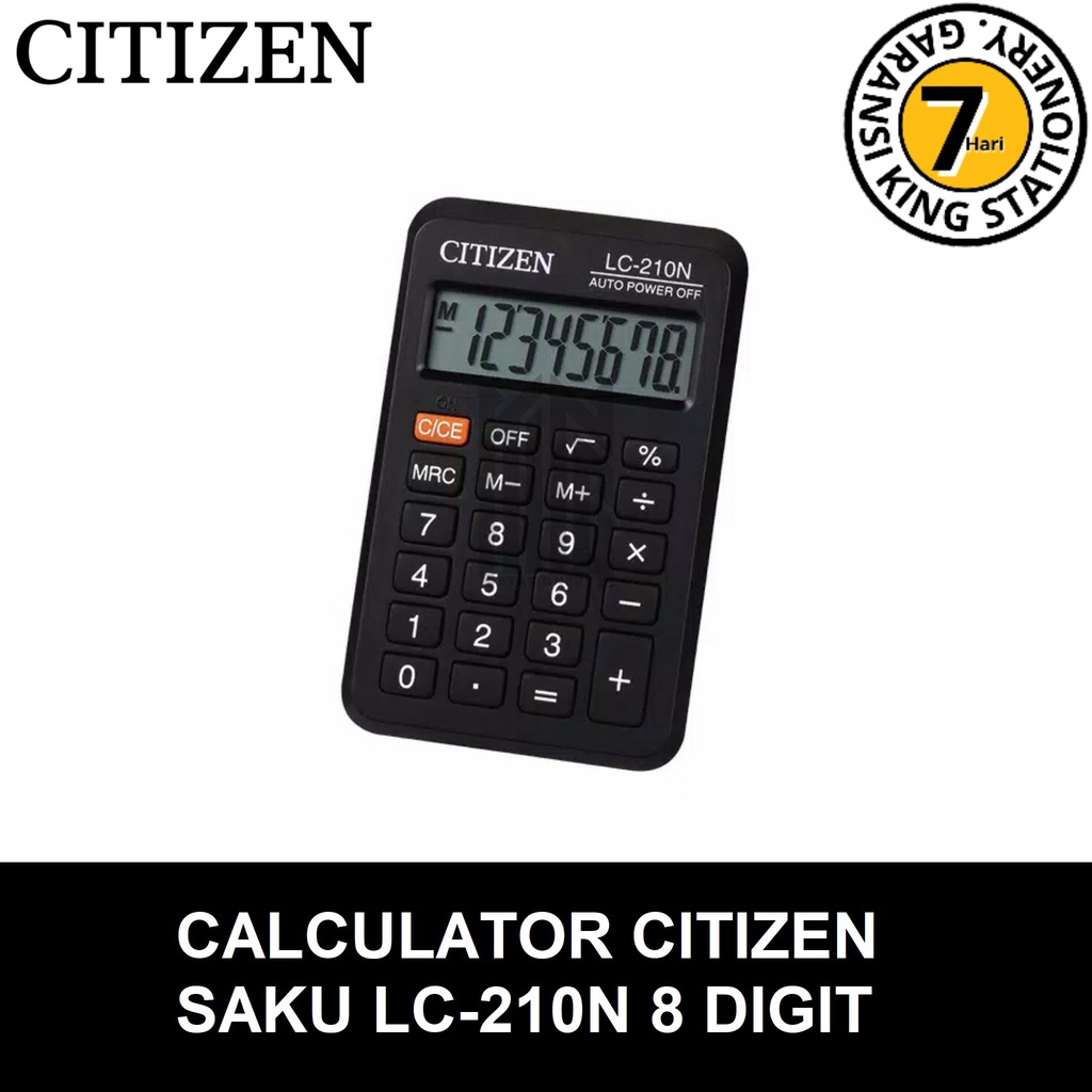 

KALKULATOR / CALCULATOR CITIZEN SAKU LC-210N (8 DIGIT) ORIGINAL