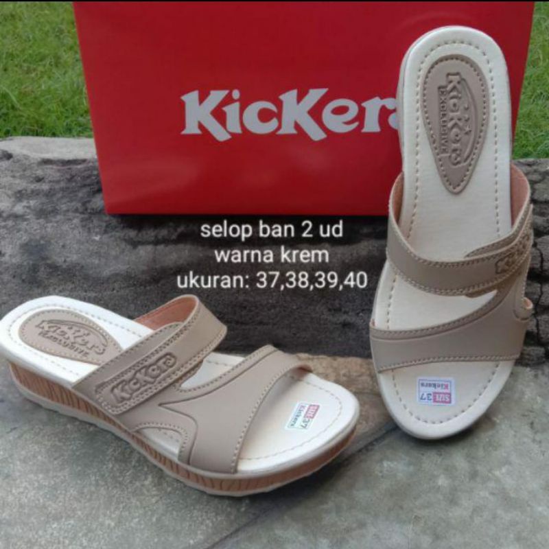 (COD) SANDAL WEDGES WANITA KICKERS TERBARU SENDAL WEDJES CASUAL KASUAL