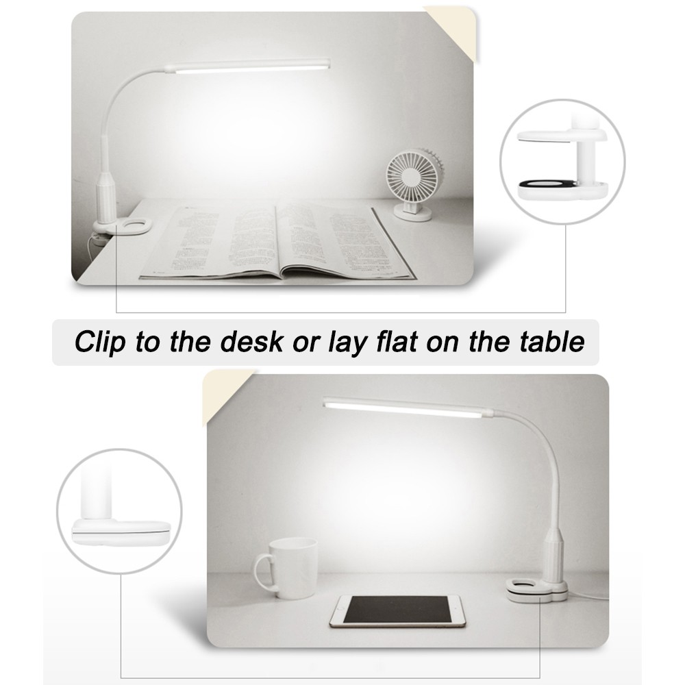 Tomshine Lampu Meja LED Eye Protection Desk Lamp Clip 24 LED 5W 5000K-5500K - L1515W - White