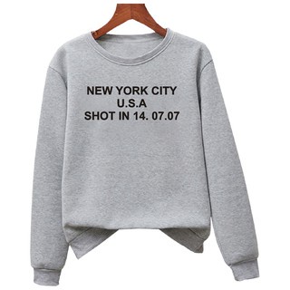 FenishaStore Sweater Basic Wanita NEW YORK CITY USA SHOT IN 14.07.07 Size M-L-XL-XXL Bisa Bayar Ditempat COD