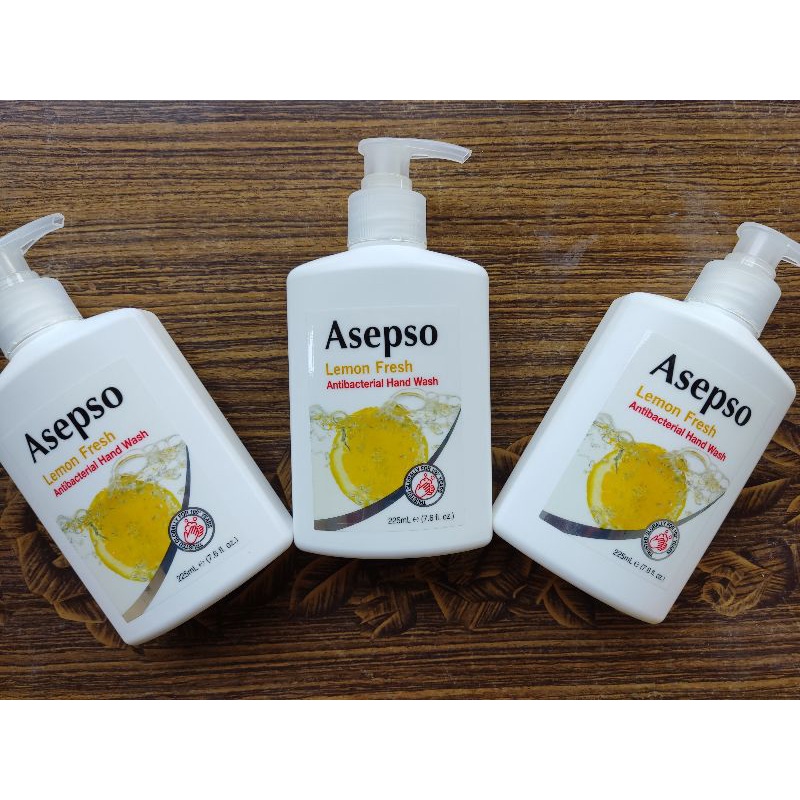 Asepso hand wash antibacterial lemon fresh 225ml