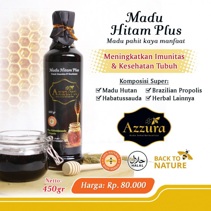 

Madu Hitam Plus Madu Murni Alami Madu Azzura 450gr