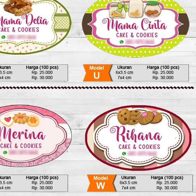 

HOT SALE|SQ32|Cetak Stiker Label Produk Kue Stiker Toples Kue Bentuk Oval Isi 100 lembar