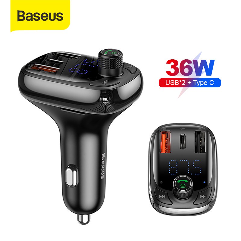 Baseus S13 Quick Charge 4.0 Car Charger PD FM Transmitter Bluetooth