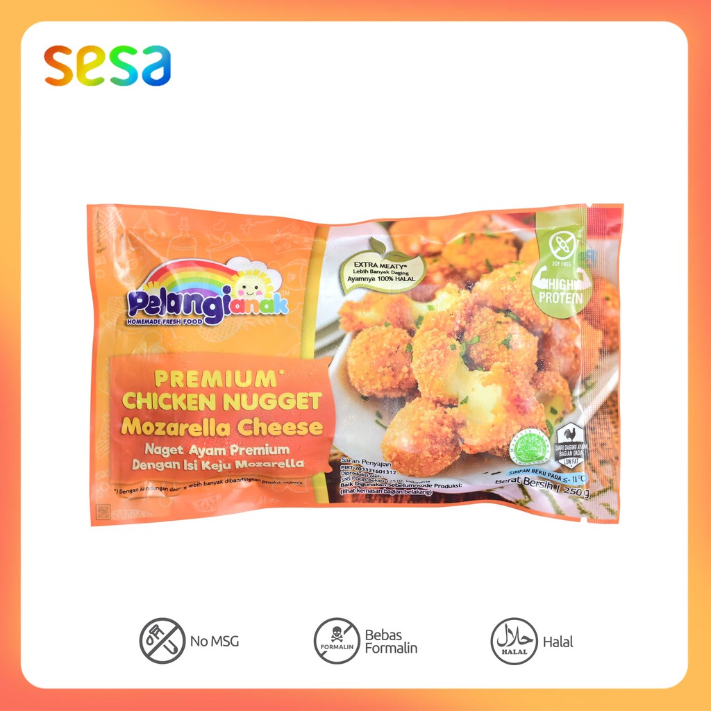 Pelangi Premium Chicken Nugget Mozarella Cheese 250 g