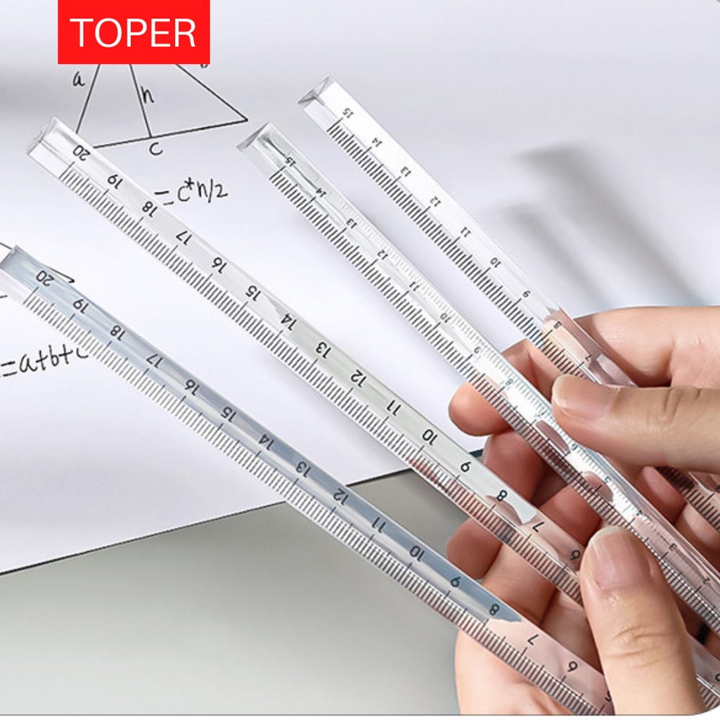 

Toper Penggaris Segitiga Transparan 15cm dan 20cm Bening Estetik Aesthetic Triangle Ruler Crystal Kristal Stationery
