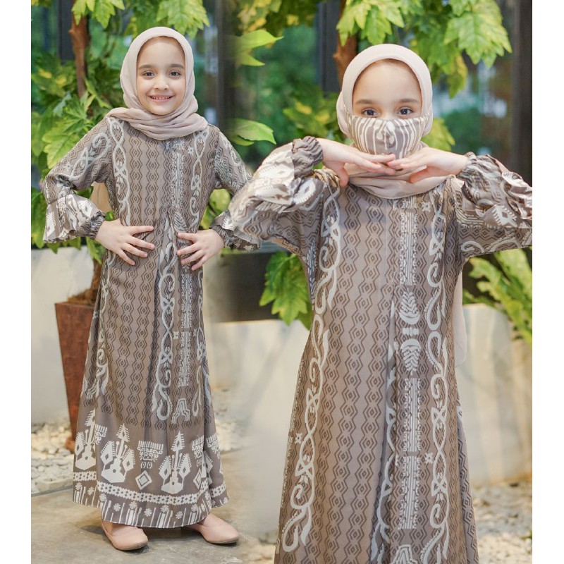 Gamis Anak Azka Maxi motif Fashion Wanita Muslimah Dress Trendy