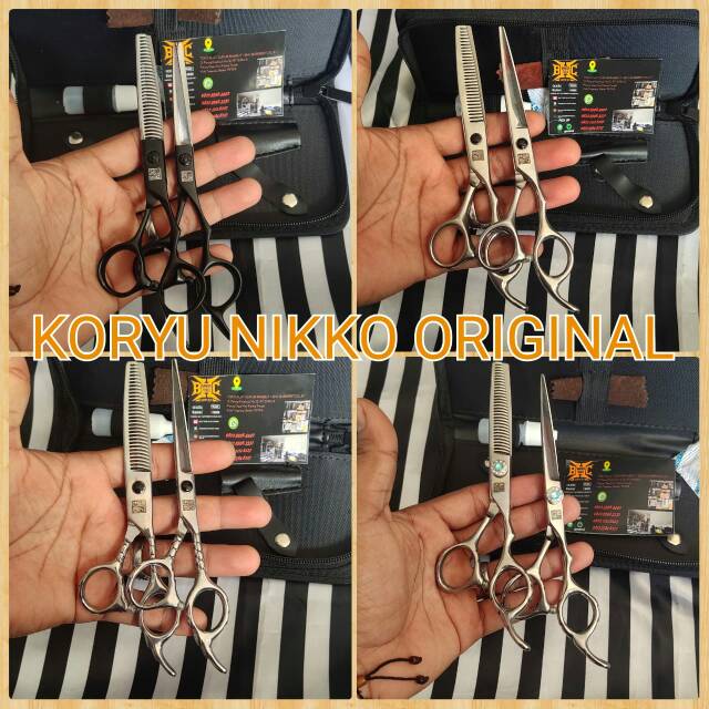 KORYU NIKKO DM500 DIAMON GY500BLACK KN350 POLOS KN350 UKIR gunting potong sasak cukur barbershop dll