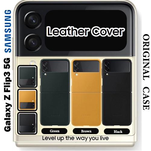 Samsung Galaxy Z Flip 3 Casing Leather Cover Leather Hard Case Z Flip3 Original