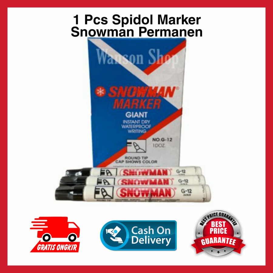 

SPIDOL MARKER SNOWMAN G 12 HITAM MURAH