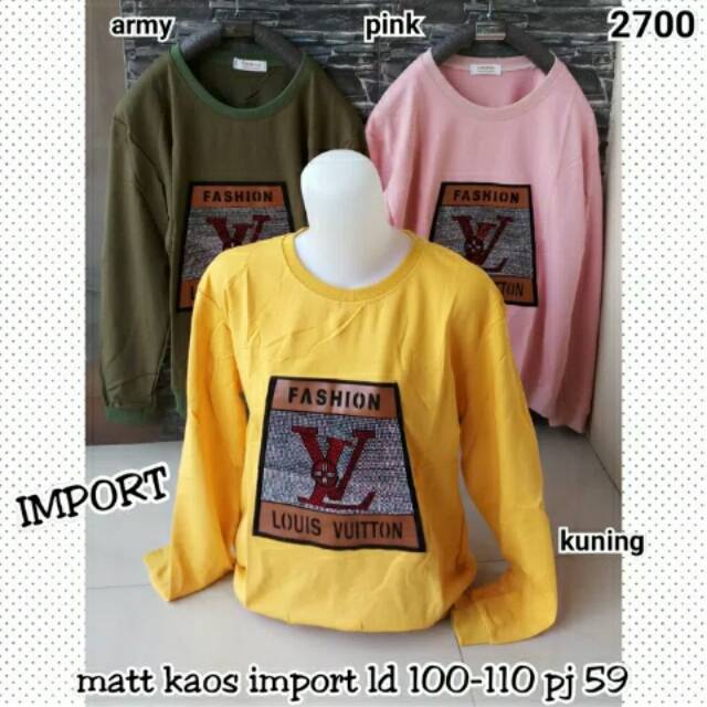 Blouse casual 2700 atasan import LV Bahan kaos halus
