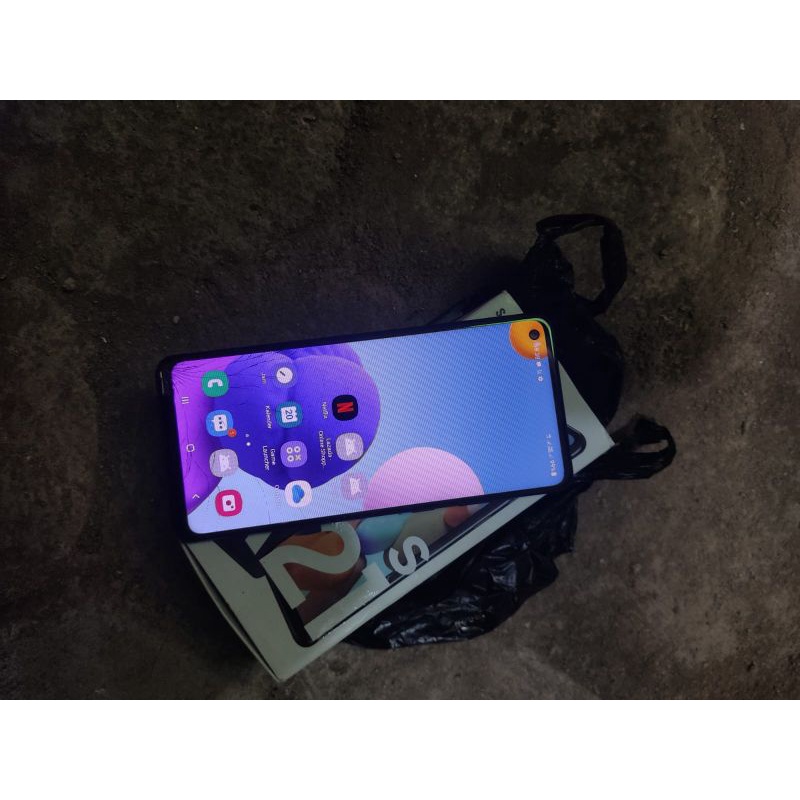 Samsung a21s minus retak sama lcd garis bispak ram 3/32 lain normal hp+dus